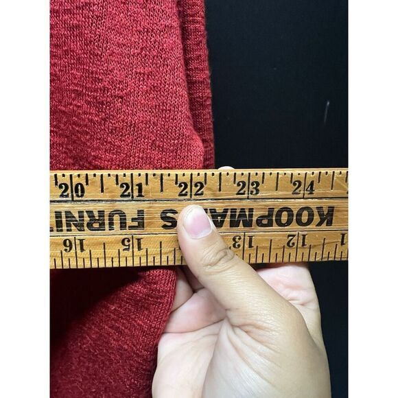 Soft Surroundings Valentina 1/2 Zip Sweater V-Neck Knit Top Red Dahlia Size L - Picture 5 of 7